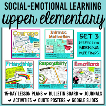 Preview of Social Emotional Learning Activities SEL Morning Meeting Courage Friendship Resp