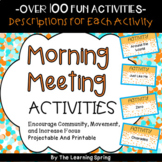 Morning  Meeting Activities and Brain Breaks - Over 100 Id
