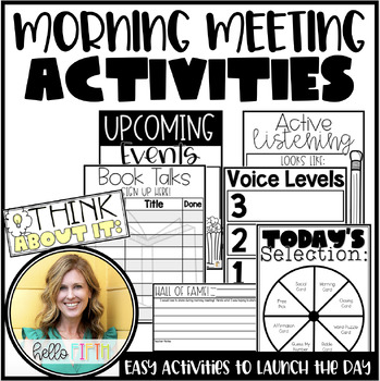 Preview of Morning Meeting Activities and Posters