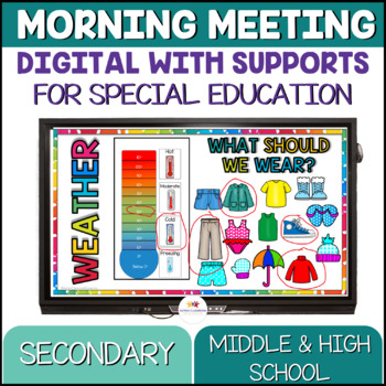 Preview of Digital Calendar Morning Meeting Tools for Special Ed - Secondary
