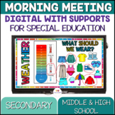 Digital Calendar Morning Meeting Tools for Special Ed - Secondary