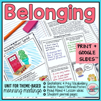 Preview of Belonging SEL Social Emotional Learning Activities Print Morning Meeting Slides