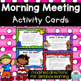 Morning Meeting Activities Printable Cards