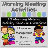 Morning Meeting Activity Cards 2nd Grade