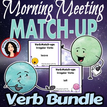 Preview of Verb Match-up Activity Game Whole Class Morning Meeting
