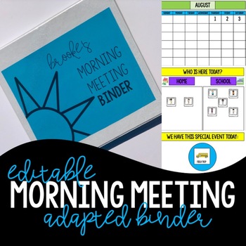 Preview of Morning Meeting Adapted Binder for Special Education