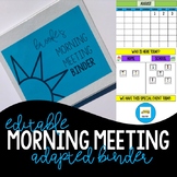 Morning Meeting Adapted Binder for Special Education