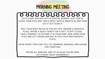 Preview of Morning Meeting Affirmations: Primary
