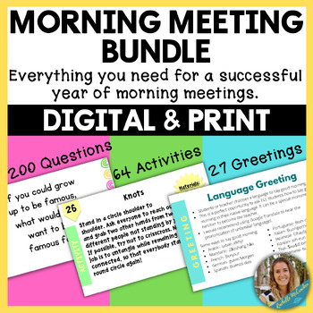 Preview of Morning Meeting BUNDLE: Greetings, Sharing Questions, and Activities