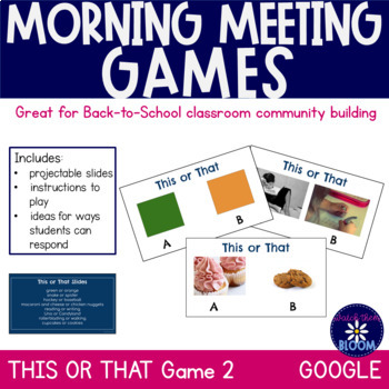 Preview of Morning Meeting Back to School Game - This or That 2