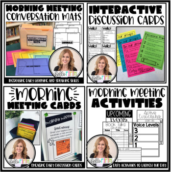 Preview of Morning Meeting Bundle of Activities and Discussion Cards