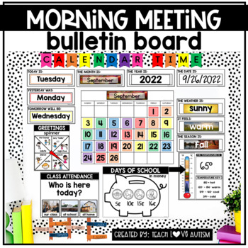 Preview of Morning Meeting Calendar Bulletin Board  | Classroom Calendar Set