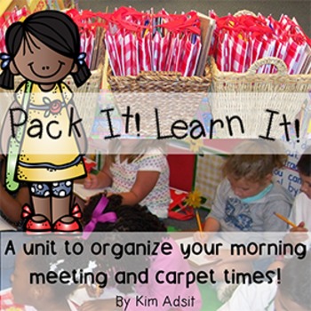 Preview of Morning Meeting Carpet Bags: Pack It! Learn It! by Kim Adsit