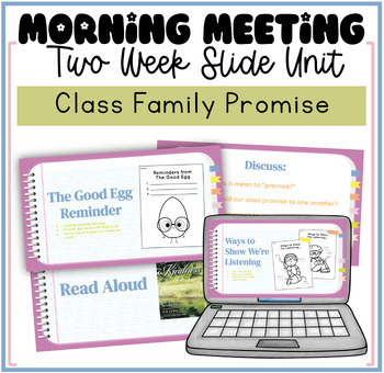 Preview of Morning Meeting Class Family Unit Slides & Printables