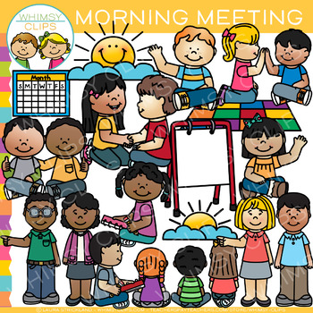 Preview of Kids Morning Meeting Clip Art for Back to School and Everyday