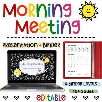 Preview of Morning Meeting - Daily Routine - Slides and Binder - Life Skills - SEL