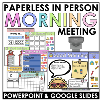 Preview of Morning Meeting Digital Calendar |  Google Slides or PowerPoint | Paperless 