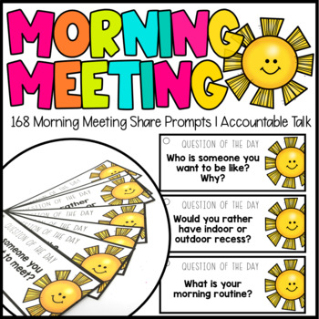 Preview of Morning Meeting Discussion Cards | Conversation Cards | Question of the Day