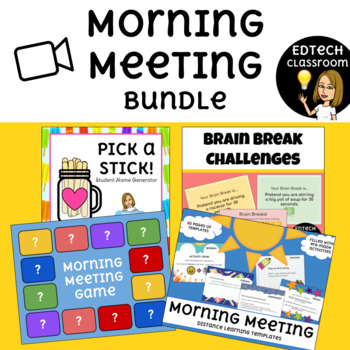 Preview of Morning Meeting Distance Learning Bundle | Zoom and Google Meet