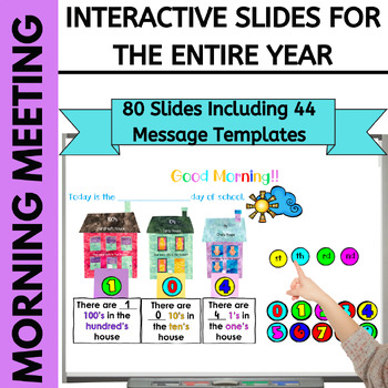 Preview of Morning Meeting Easy Prep Interactive Digital Slides For the Entire Year