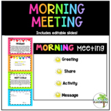 Morning Meeting- Editable - Distance Learning
