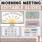 Morning Meeting Editable Google Slides | Boho-Themed