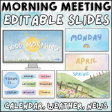Morning Meeting Editable Google Slides | Watercolor-Themed