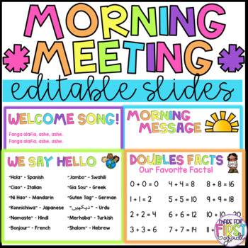 Preview of Morning Meeting: Editable Slides