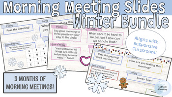 Preview of Morning Meeting | Editable Slides | Winter Bundle!