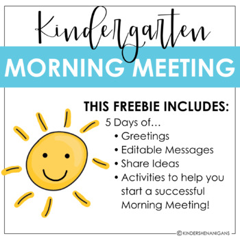 Preview of Morning Meeting Freebie | Back to School