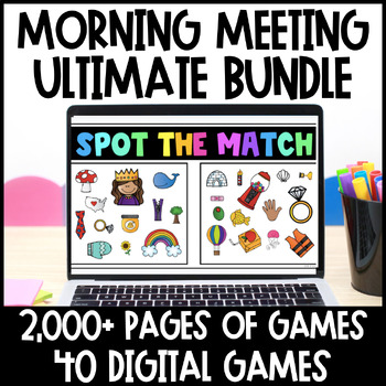 Preview of Morning Meeting Games and Activities | Fun Friday BUNDLE | Google Slides 