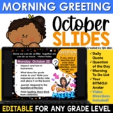 October Fall Morning Meeting Slides Daily Agenda Morning G