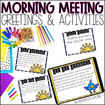 Preview of Morning Meeting Greetings and Activities Print and Google Slides