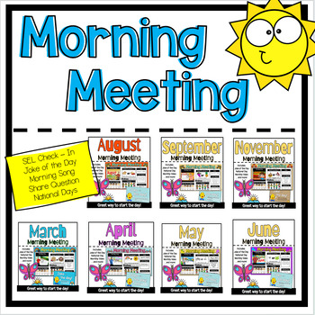 Preview of Digital Morning Meeting & SEL Check-In *Bundle* (August - June)