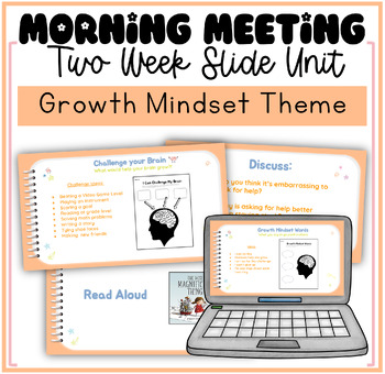 Preview of Morning Meeting Growth Mindset Unit Slides & Printables