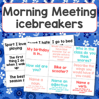 Preview of Morning Meeting Icebreakers