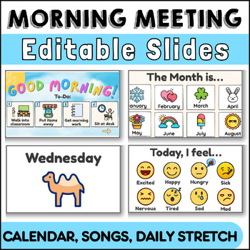 Preview of Morning Meeting For Special Education | Editable Google Slides