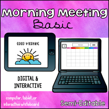 Preview of Morning Meeting Calendar Time Digital Interactive Slides-Basic