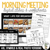 Morning Meeting Interactive Slides, Activities and Worksheets
