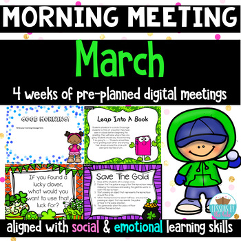 Preview of Morning Meeting March *Greetings, Sharing, Activities & Message Templates*