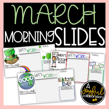Preview of Morning Meeting March Slides Editable