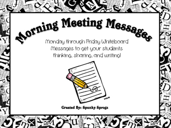 Preview of Morning Meeting Messages