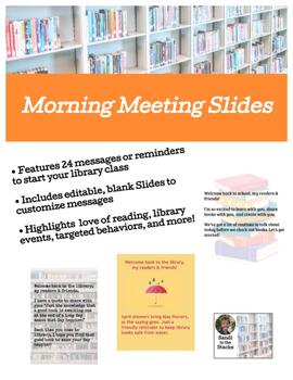 Preview of Morning Meeting Messages for the Library