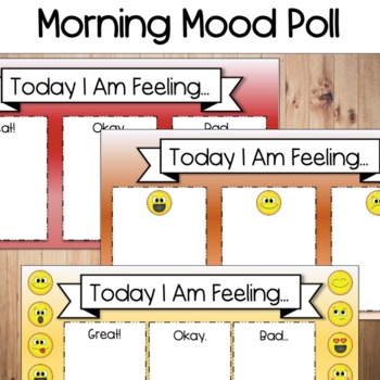 Preview of Morning Meeting - Morning Mood Poll - 18 Variations