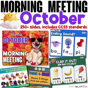 Preview of Morning Meeting, Morning Work, Kindergarten Morning meeting, October Calendar