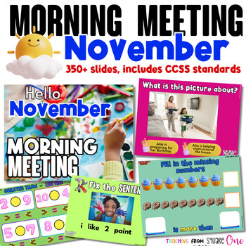 Preview of Morning Meeting, Morning Work, Kindergarten Morning meeting, November Calendar