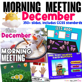Preview of Morning Meeting, Morning Work, Kindergarten Morning meeting, December Calendar
