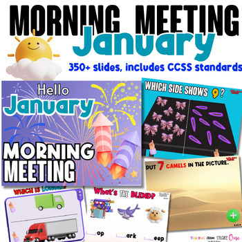Preview of Morning Meeting, Morning Work, Kindergarten Morning meeting, January calendar