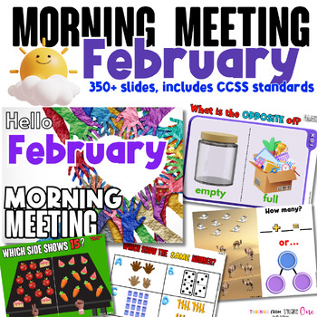 Preview of Morning Meeting, Morning Work, Kindergarten Morning meeting, February calendar