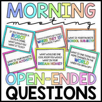Preview of Morning Meeting Open-Ended Questions
